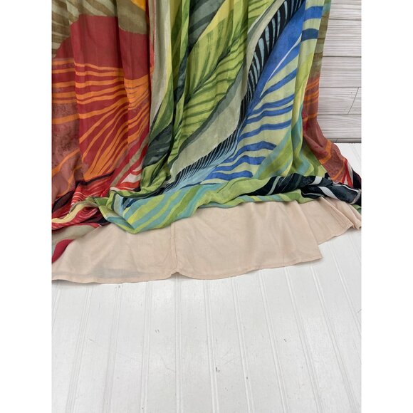 Chico's Maxi Skirt Size 2.5 Gathered Pleated Panels Multicolor Sz 14 NWT - Picture 3 of 7